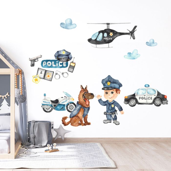 Nálepky na zeď policie 
