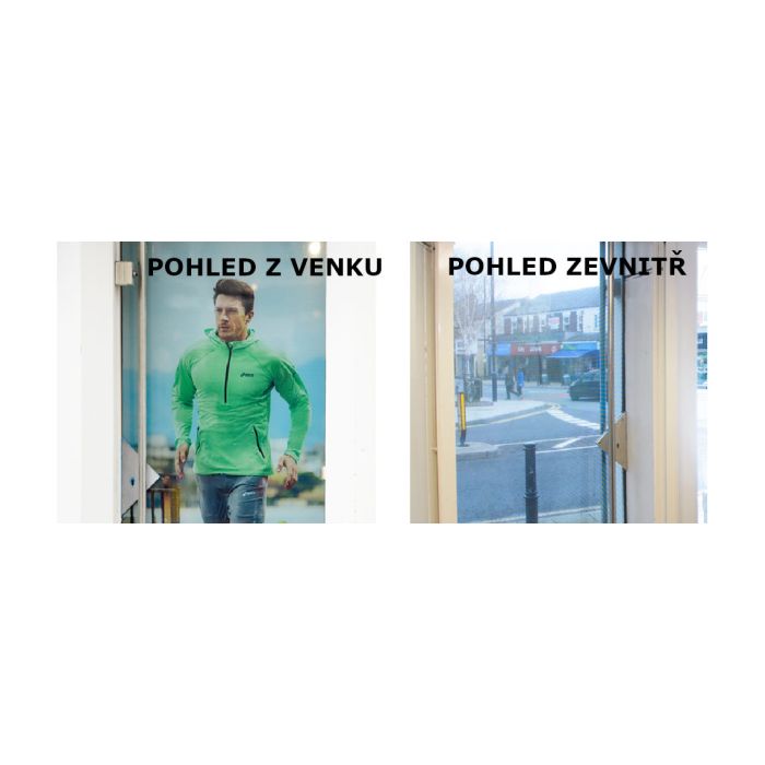 pohled zevnitř a zvenku přes one way vision