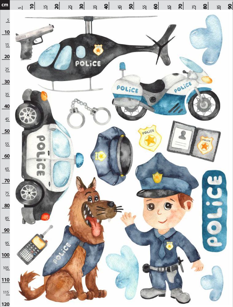 Nálepky na zeď policie 