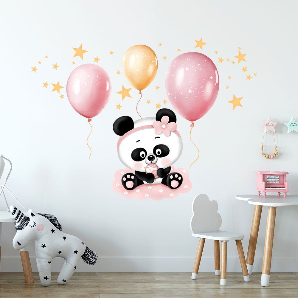 panda s balónky
