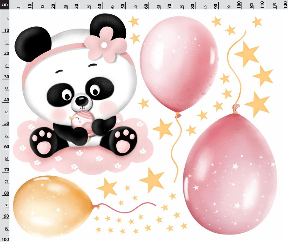 panda s balónky
