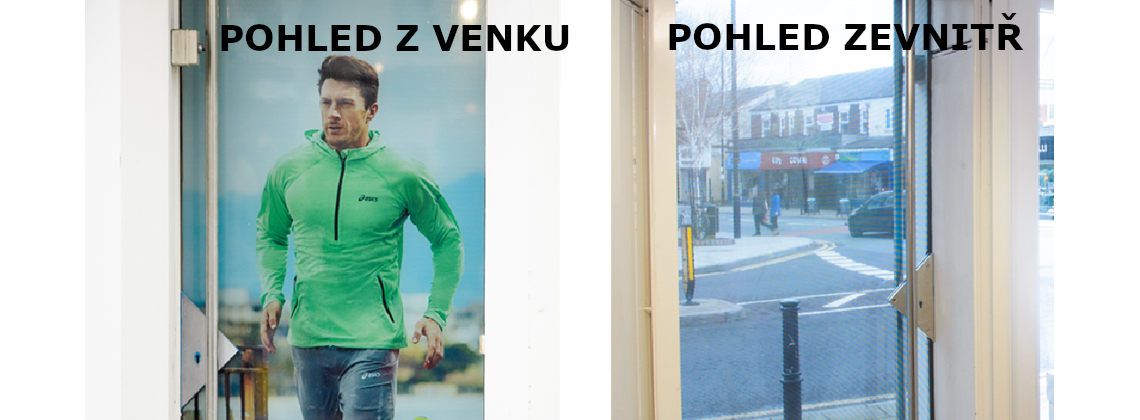 pohled zevnitř a zvenku přes one way vision