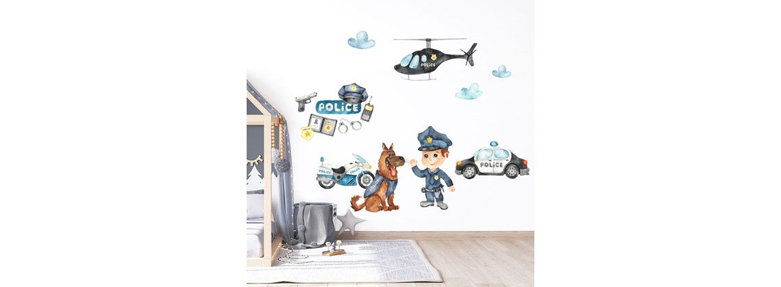 Nálepky na zeď policie 