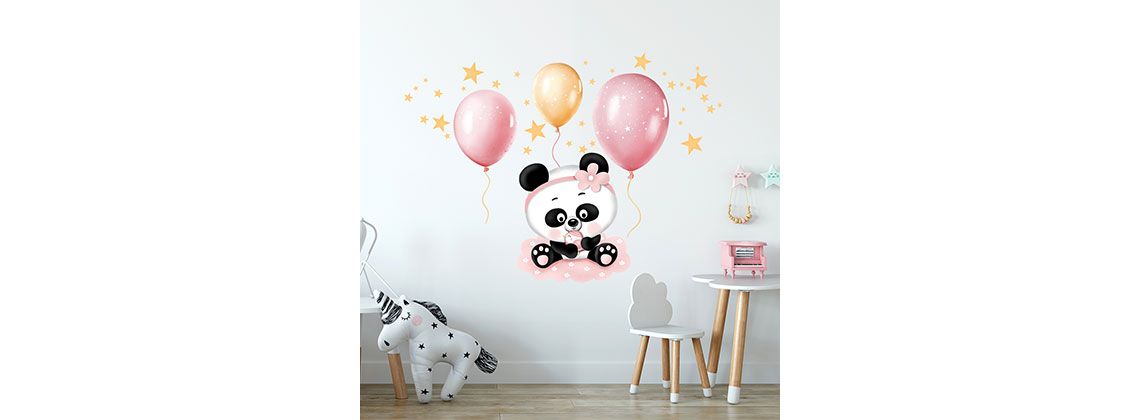 panda s balónky