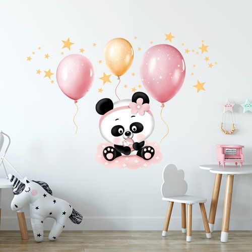 panda s balónky