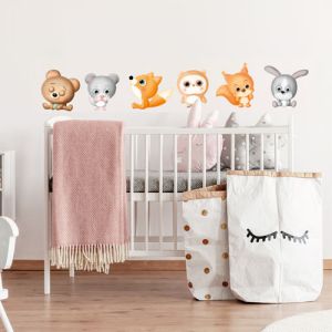 Zvířátka nad postýlku - nálepky na zeď 