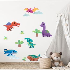 Barevní dinosauři - nálepky na zeď