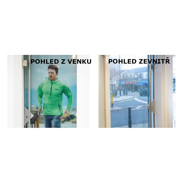 pohled zevnitř a zvenku přes one way vision