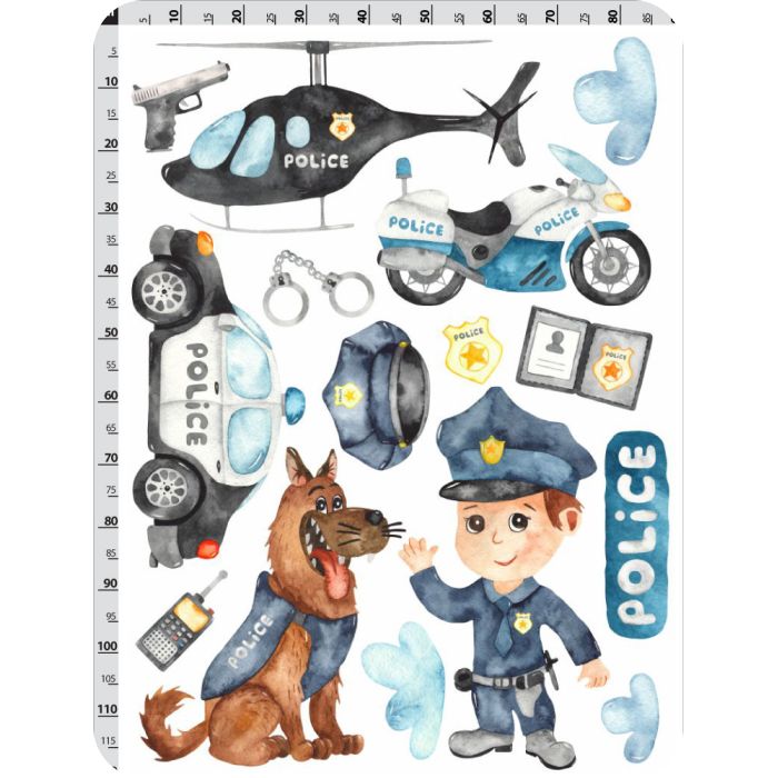 Nálepky na zeď policie 