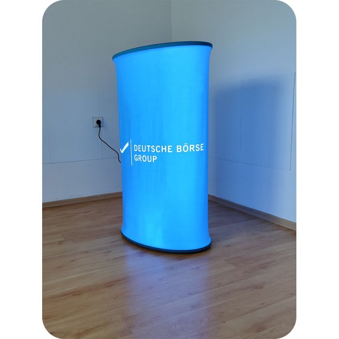 Modrý LED ovální pult
