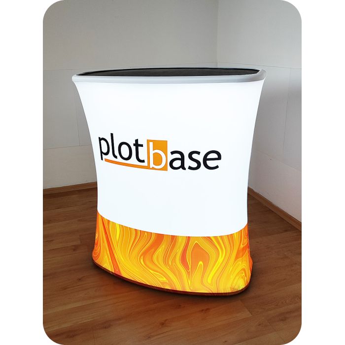 LED stolek s logem Plotbase