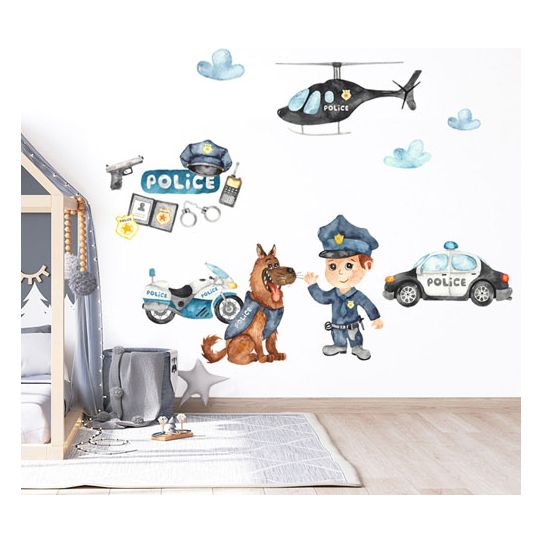Nálepky na zeď policie 