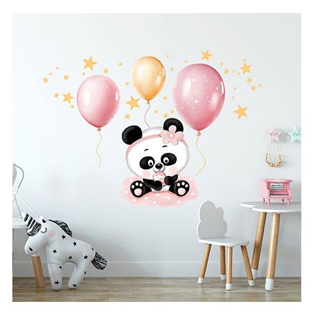 panda s balónky