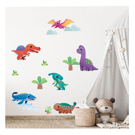 Nálepky na zeď barevní dinosauři