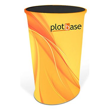 Okrouhlý propagační stolek Plotbase na produktové liště