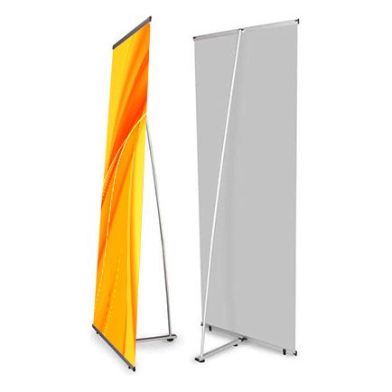 Stojan na banner ve tvaru L