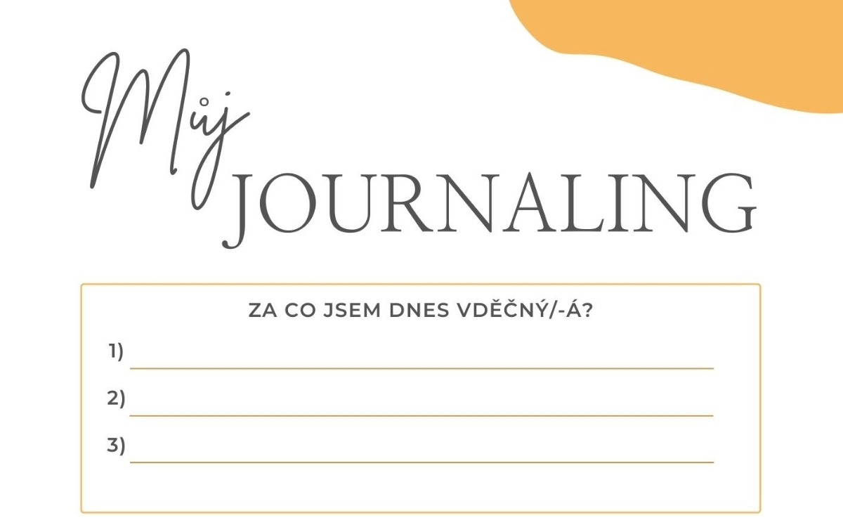 Denní journaling vděčnosti.