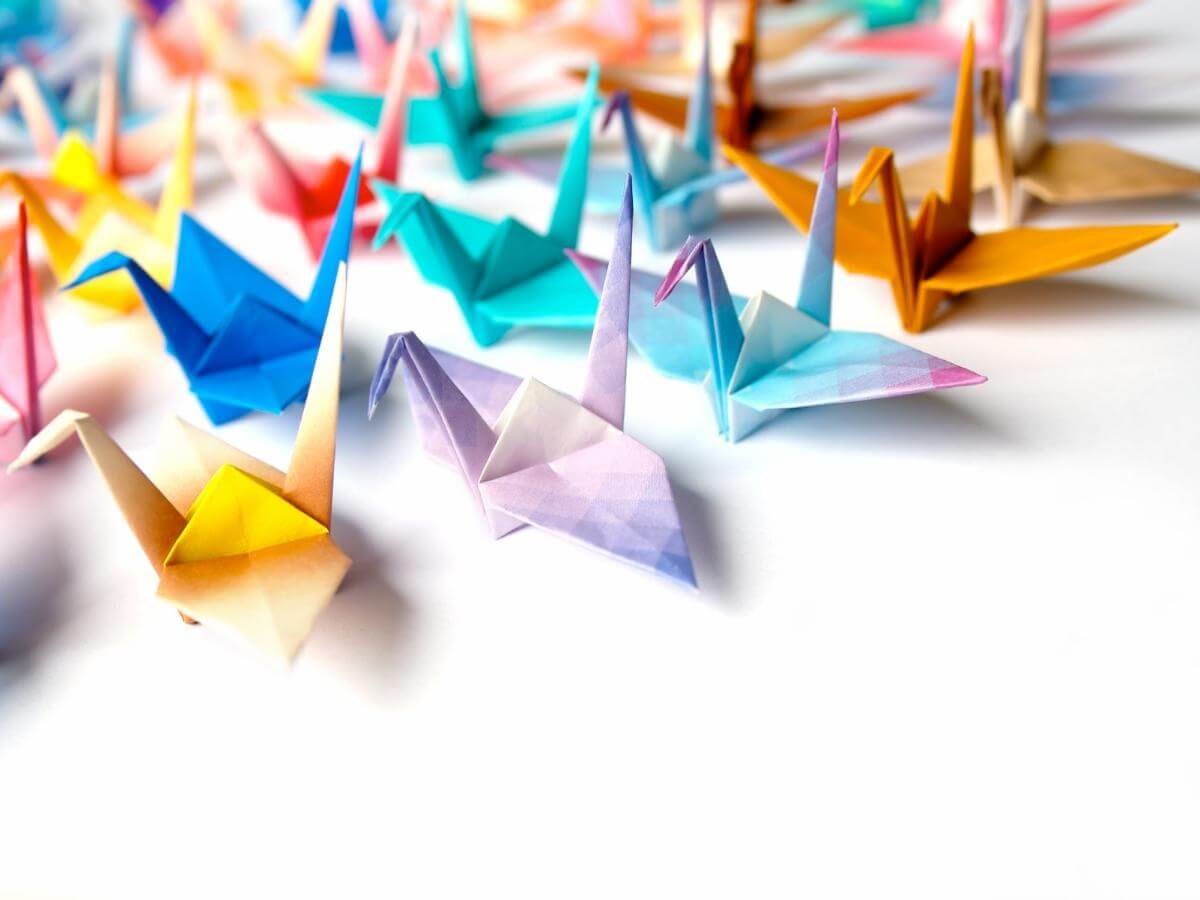 Origami jeřáby