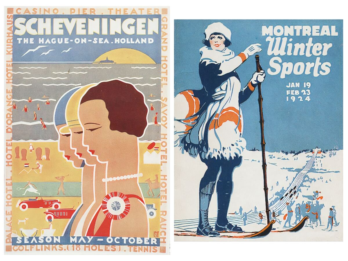 Plakáty ve stylu art deco z let 1920 až 1930.