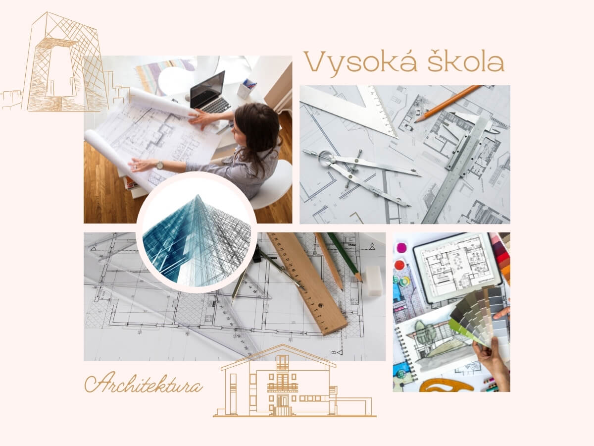 Vision board studia na vysoké škole architektury.