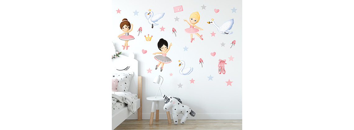 Nálepky na zeď baletky S