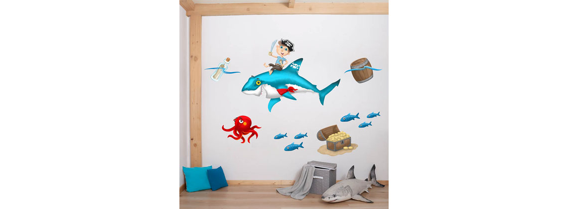 nálepka pirát žralok chobotnice